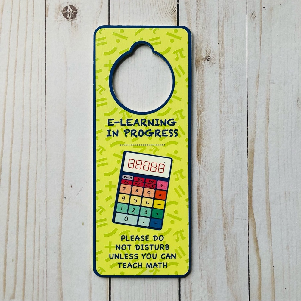 New! Faux Wooden Virtual Online Learning Door Sign